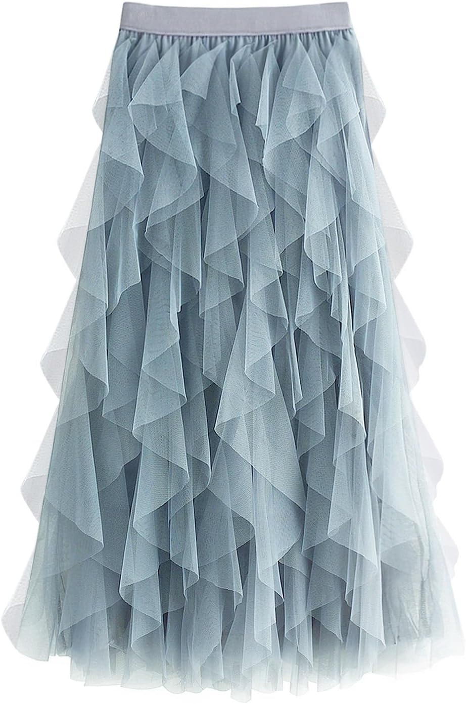 Tulle Skirts for Women Long Length Tutu Fairy Tiered Skirt A Line Mesh Elastic Waist Skirts