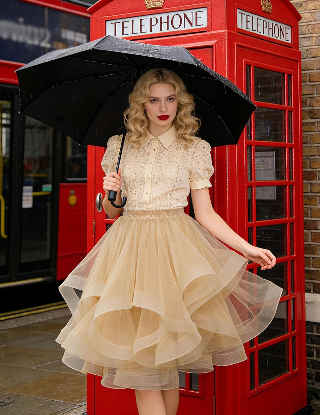 DRESSTELLS Tulle Skirts for Women, Long Puffy Layered Tutu Skirt