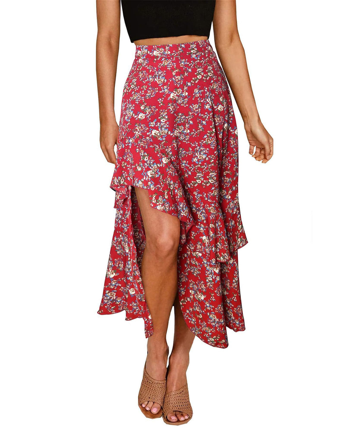BTFBM Boho High Low Long Maxi Skirts for Women