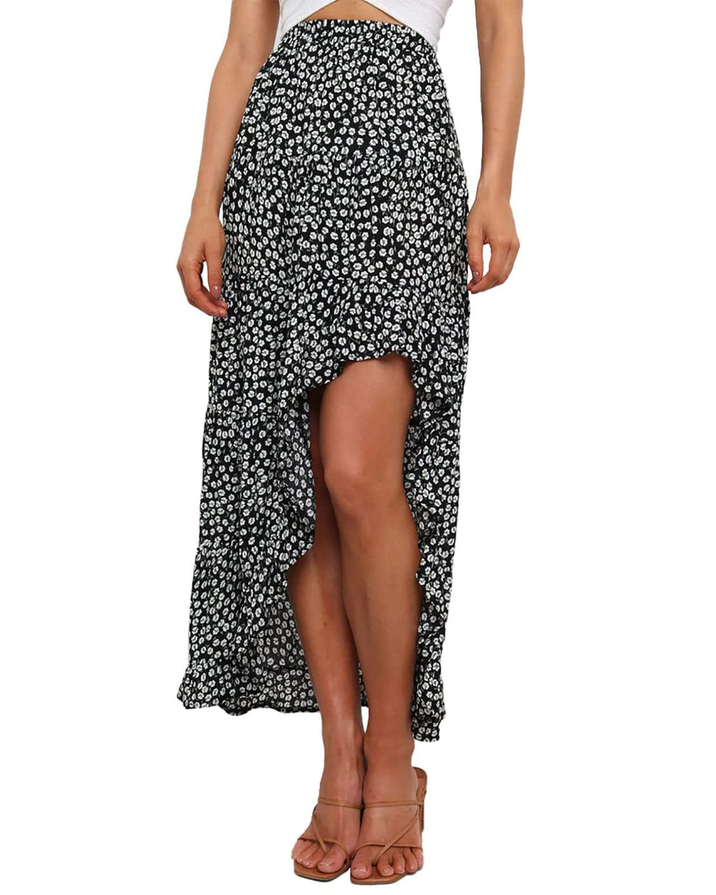 BTFBM Boho High Low Long Maxi Skirts for Women