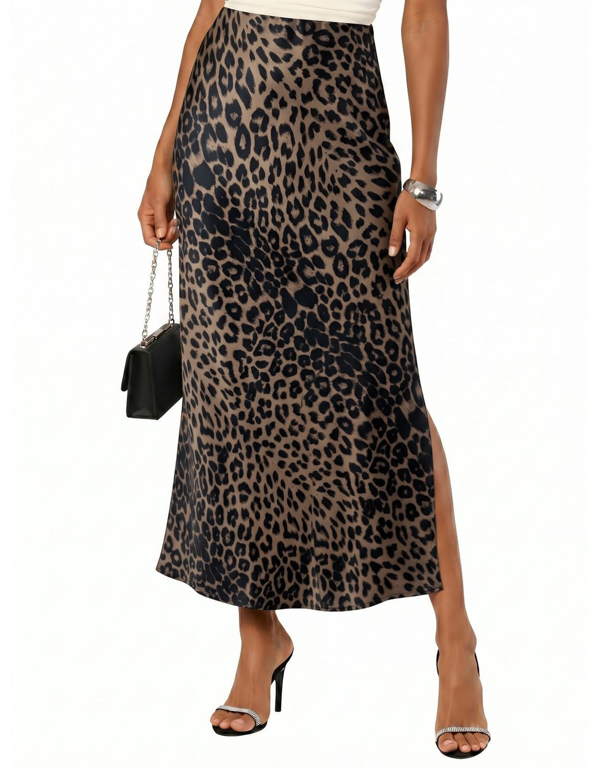Women's 2026 Satin Maxi Skirts High Waisted Silk Casual Long Skirt