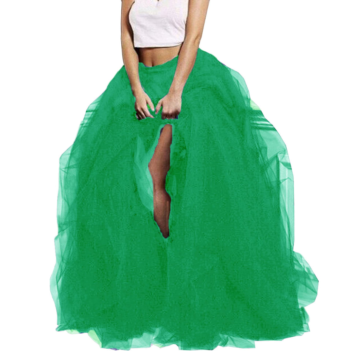 Lisong Women Maxi Tulle Floor Length Layered High Waist Spectial Occasion Skirt