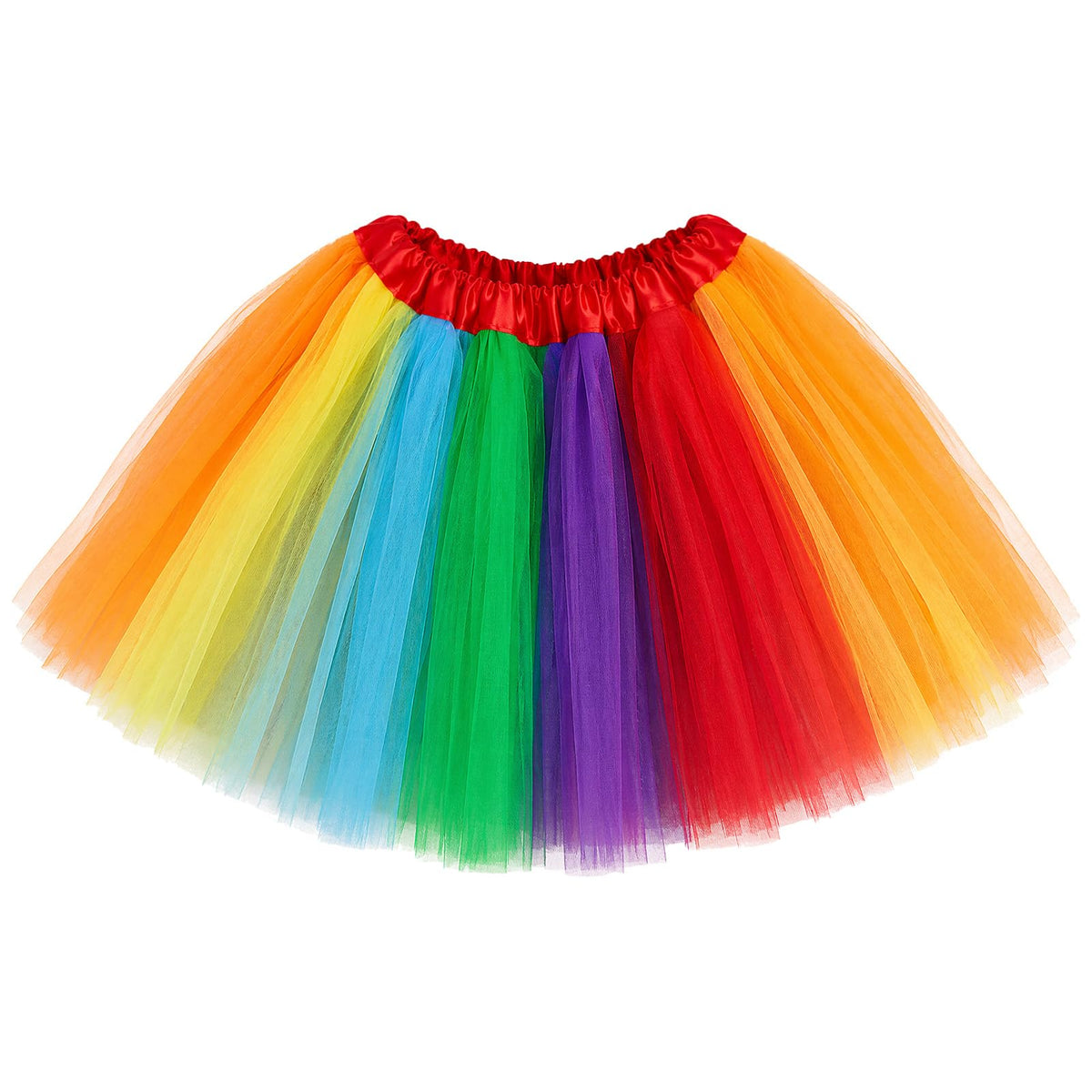 Tutu Skirts for Women Adults 5 Layers Fluffy Elastic Tulle Skirt Halloween 80s Running Party Dance Costume