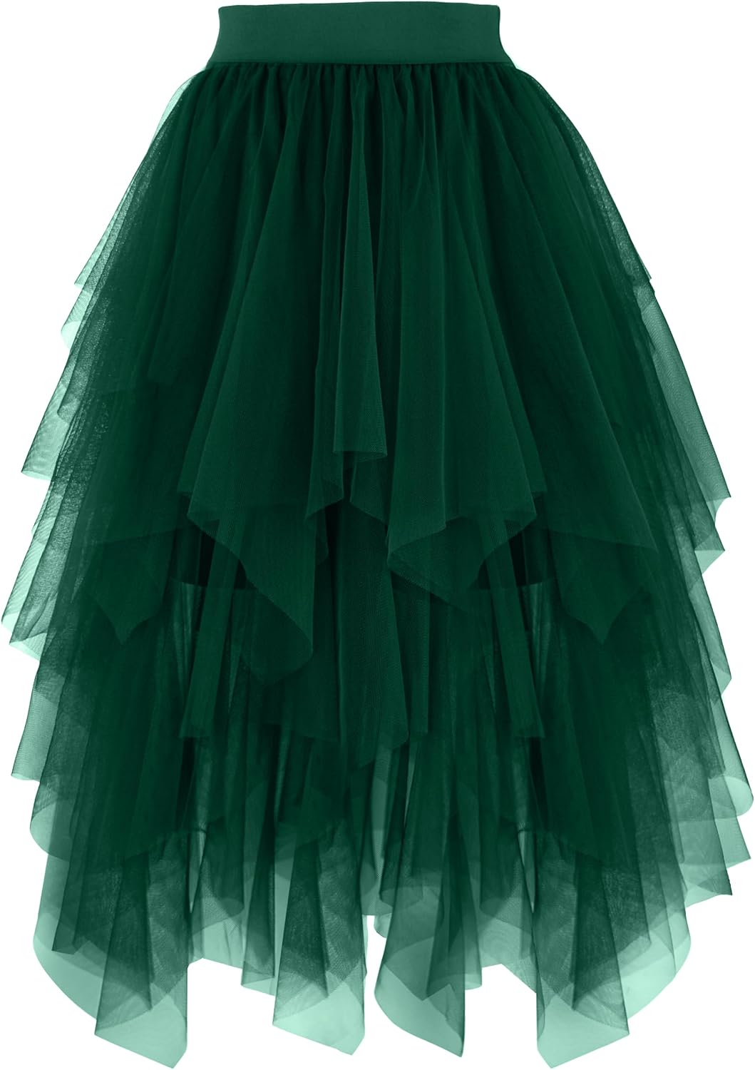 PUKAVT Tulle Skirt for Women High Waist Midi Mesh Tutu Skirt