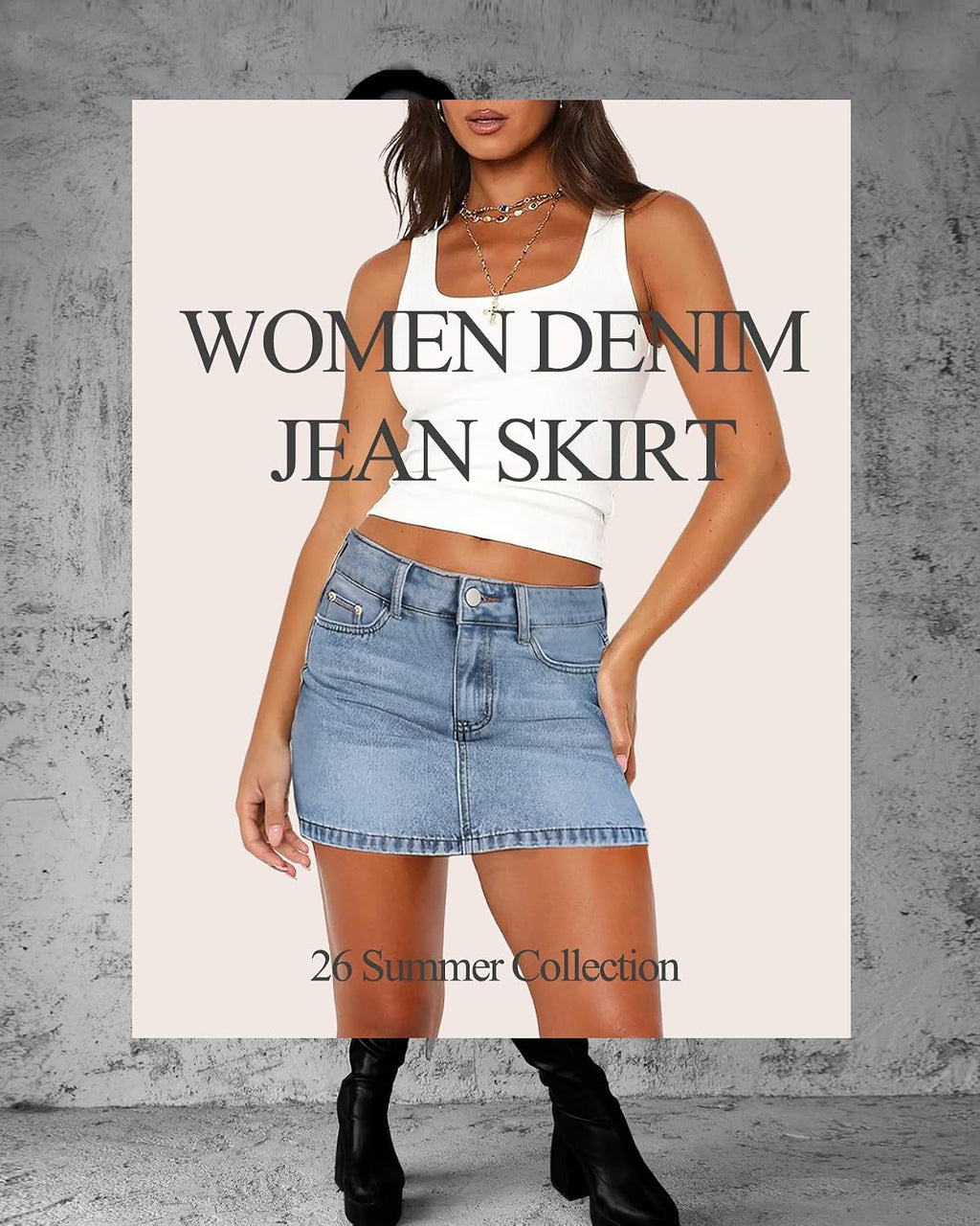 MONCCIZA Jean Skirt for Women Denim Mini Skirt Stretchy Y2K Low Waisted Casual Cute Micro Skirts with Pockets