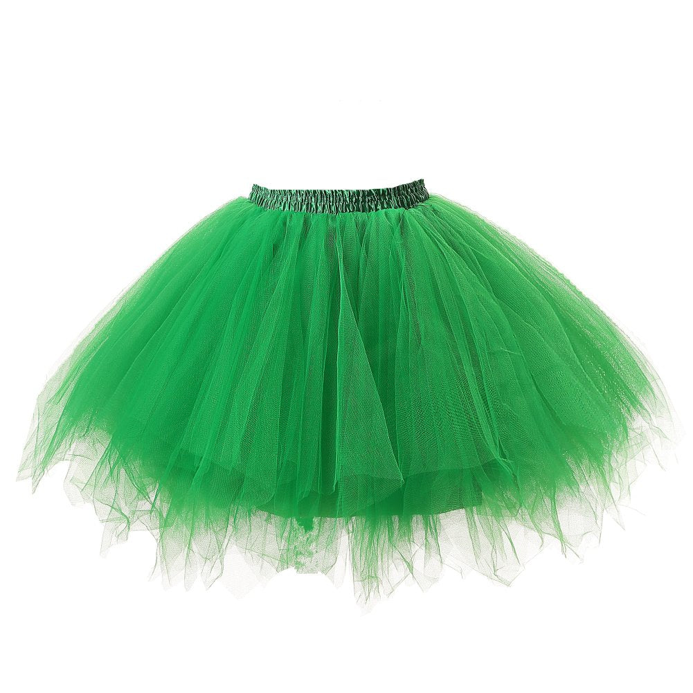 Honeystore Women's Short Vintage Ballet Bubble Puffy Tutu Petticoat Skirt