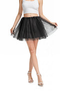 Adult Women's 4 - Layered Fluffy Tulle Tutu Skirt for Ballet, Dance, Halloween & Christmas Costumes