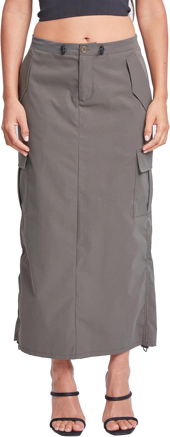 YMI Women's YMI Jeans Women's Midi Cargo Parachute Skirt