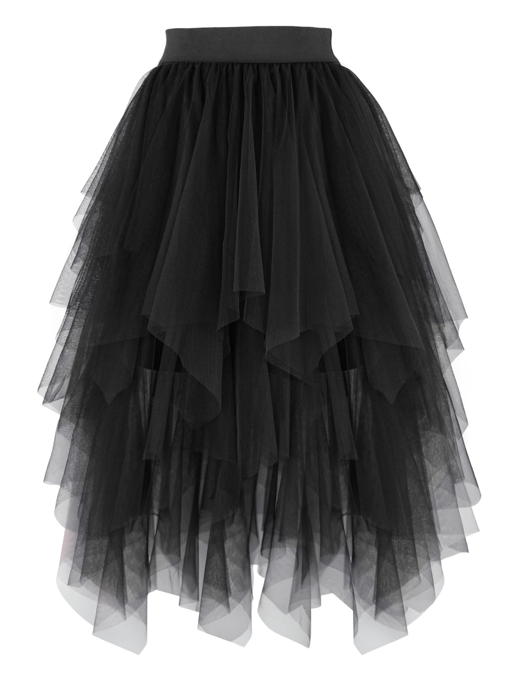 PUKAVT Tulle Skirt for Women High Waist Midi Mesh Tutu Skirt