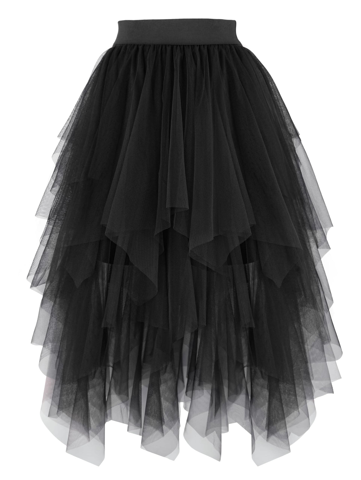 PUKAVT Tulle Skirt for Women High Waist Midi Mesh Tutu Skirt