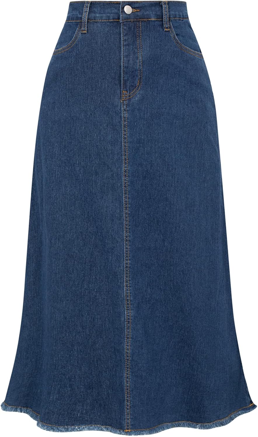 Belle Poque Long Frayed Skirt Jean Skirts for Women Denim