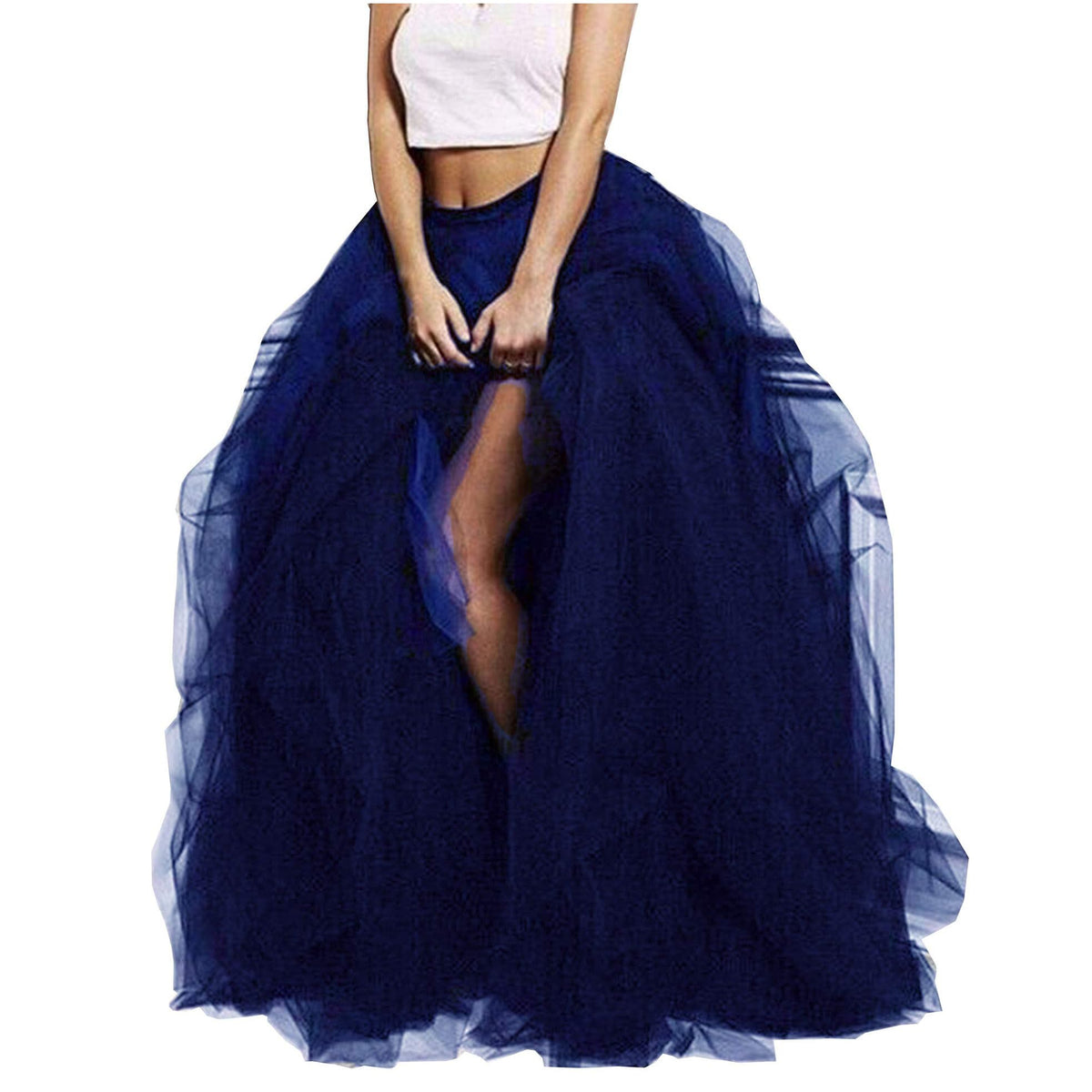Lisong Women Maxi Tulle Floor Length Layered High Waist Spectial Occasion Skirt