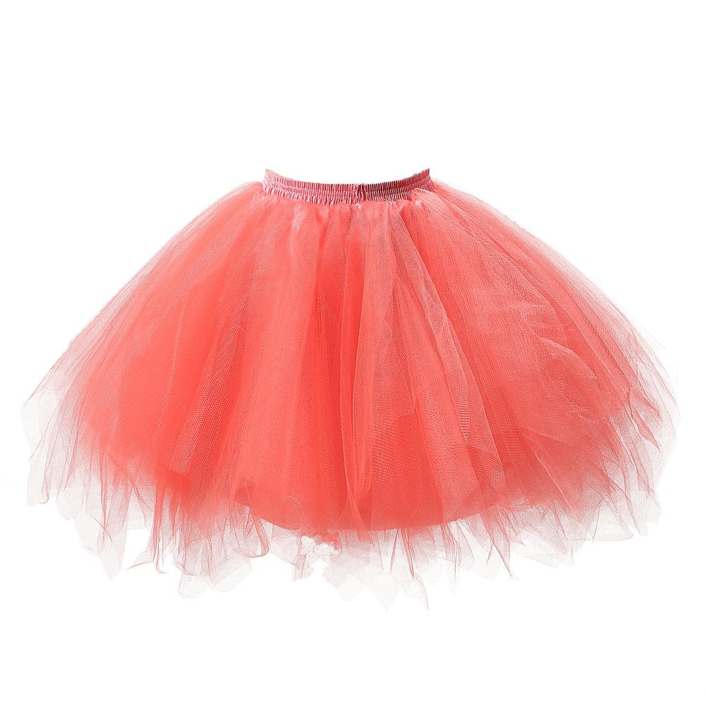Honeystore Women's Short Vintage Ballet Bubble Puffy Tutu Petticoat Skirt