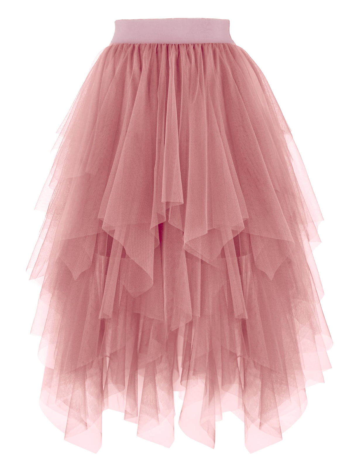 PUKAVT Tulle Skirt for Women High Waist Midi Mesh Tutu Skirt