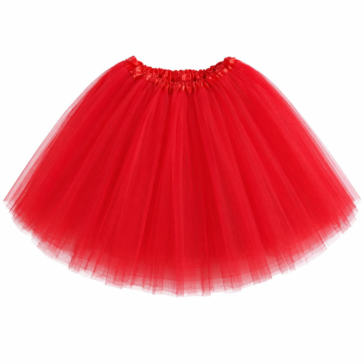 Tutu Skirts for Women Adults 5 Layers Fluffy Elastic Tulle Skirt Halloween 80s Running Party Dance Costume