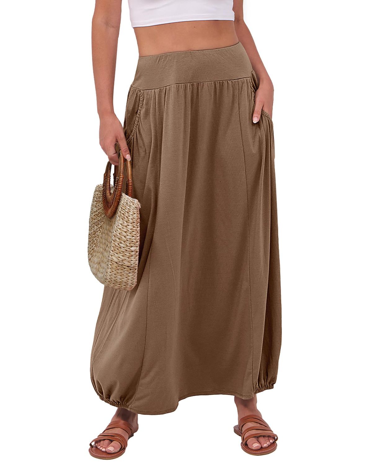 ANRABESS Women's Summer Boho Flowy Maxi Skirts