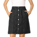 Allegra K Women's Denim Skirts Casual A-Line Short Button Down Jean Skirt