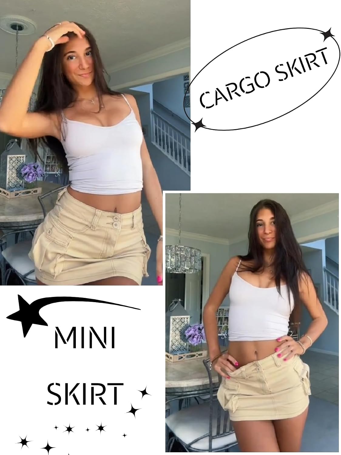 Mancreda Women Denim Mini Skirt Low Rise Y2K Jean Skirts Flap Pockets