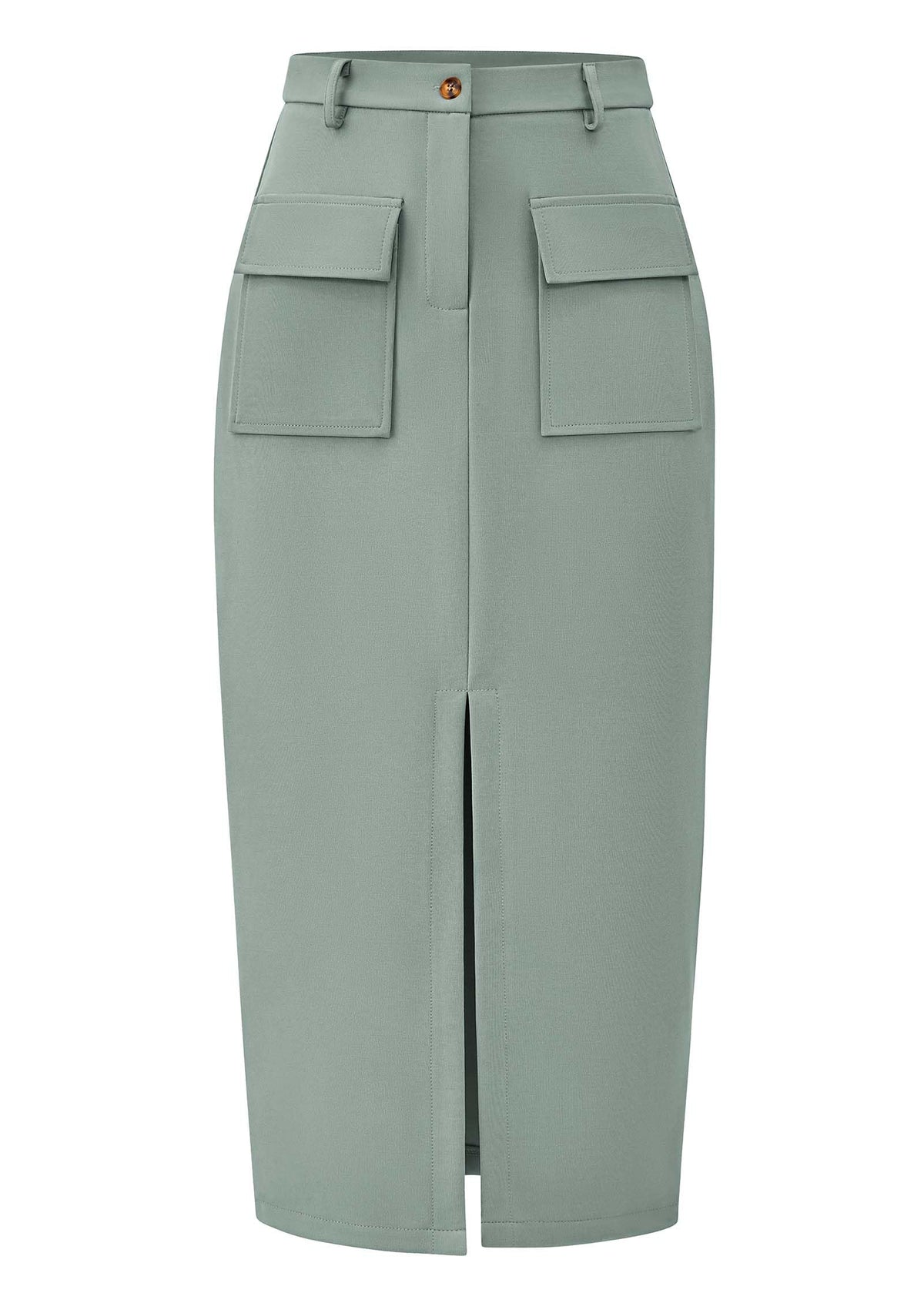 KIRUNDO Womens High Waist Cargo Midi Pencil Skirt