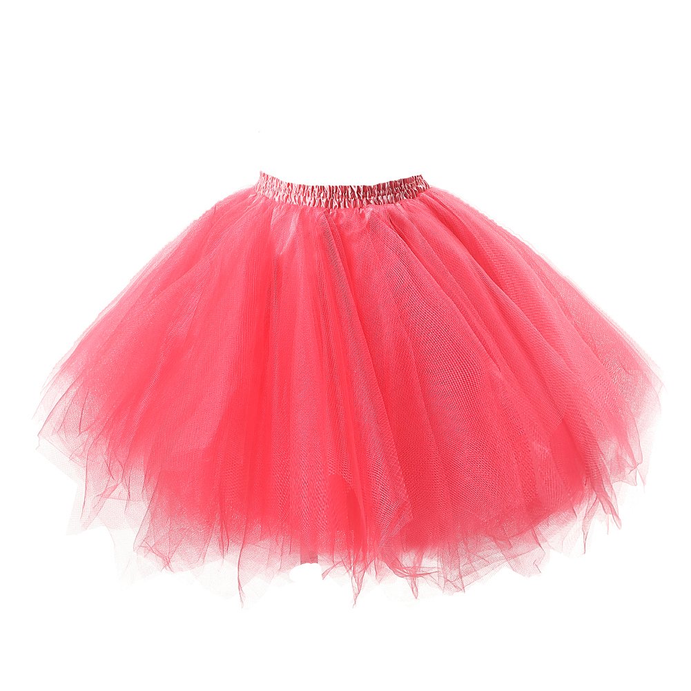 Honeystore Women's Short Vintage Ballet Bubble Puffy Tutu Petticoat Skirt