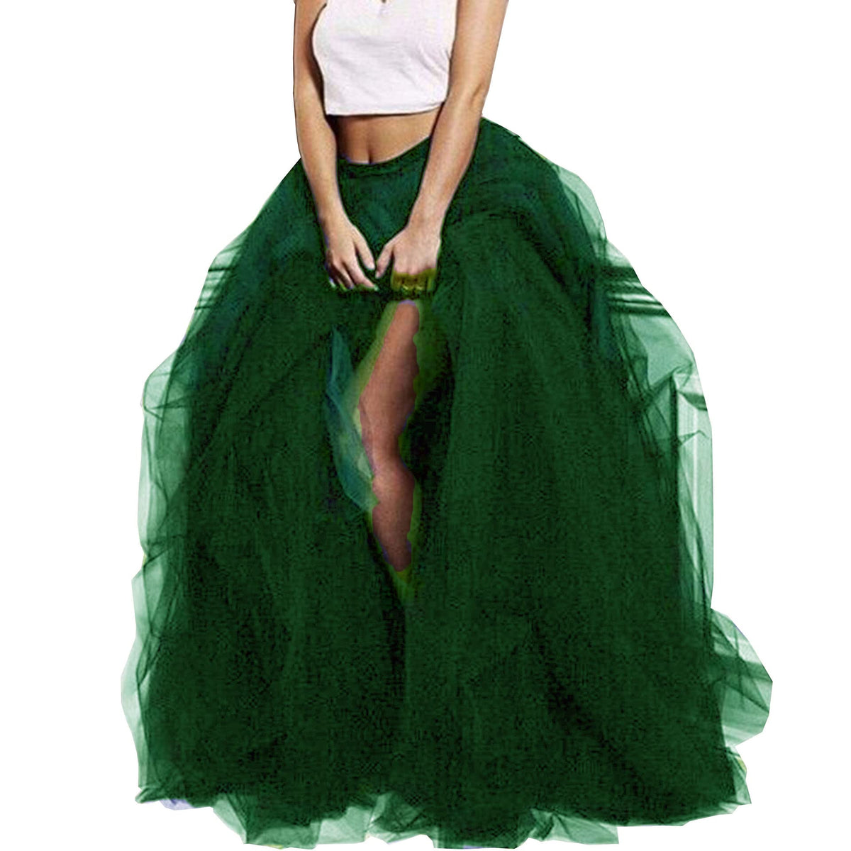 Lisong Women Maxi Tulle Floor Length Layered High Waist Spectial Occasion Skirt