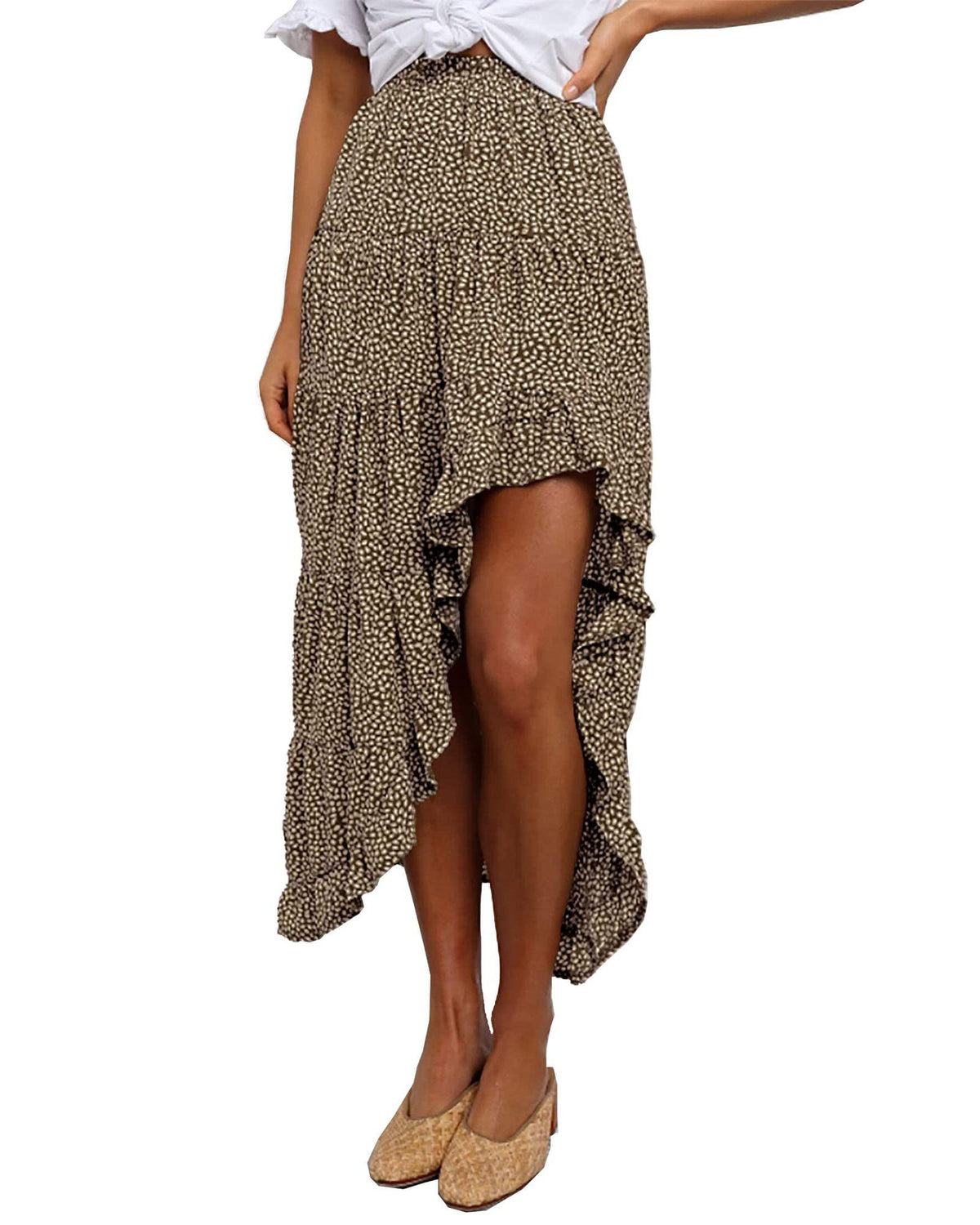 BTFBM Boho High Low Long Maxi Skirts for Women