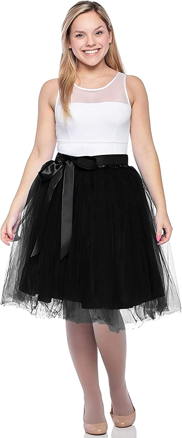 Dancina Women A-Line Tulle Skirt Tutu Knee Length