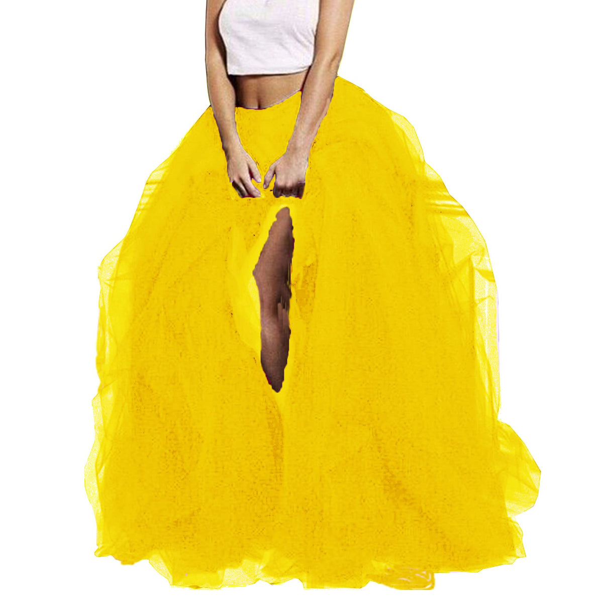 Lisong Women Maxi Tulle Floor Length Layered High Waist Spectial Occasion Skirt