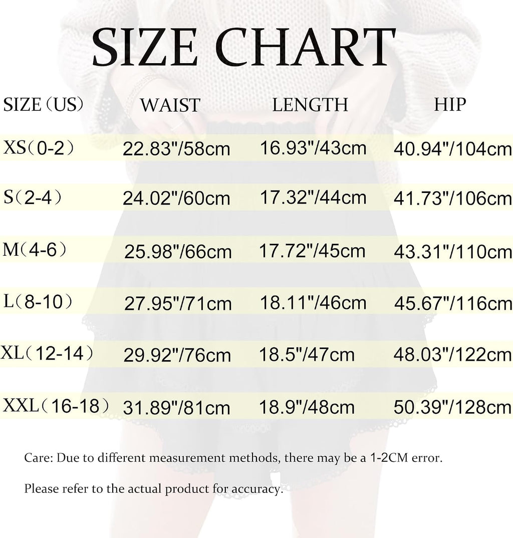 GOOBGS Women's High Waisted Flowy Skort Skirts Lace Short