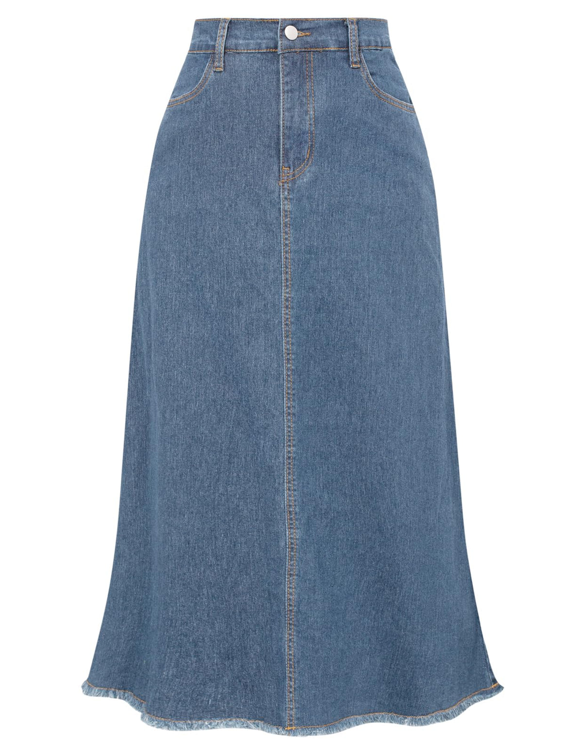 Belle Poque Long Frayed Skirt Jean Skirts for Women Denim