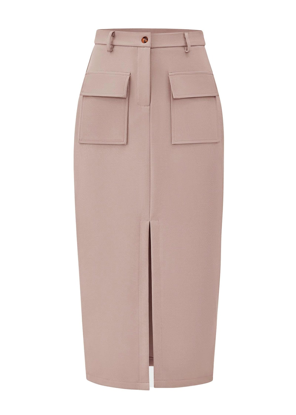 KIRUNDO Womens High Waist Cargo Midi Pencil Skirt