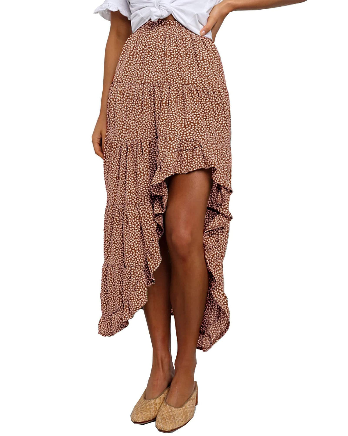 BTFBM Boho High Low Long Maxi Skirts for Women