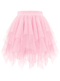 tagunop Womens Tulle Skirt Layered Fairy Irregular Tutu