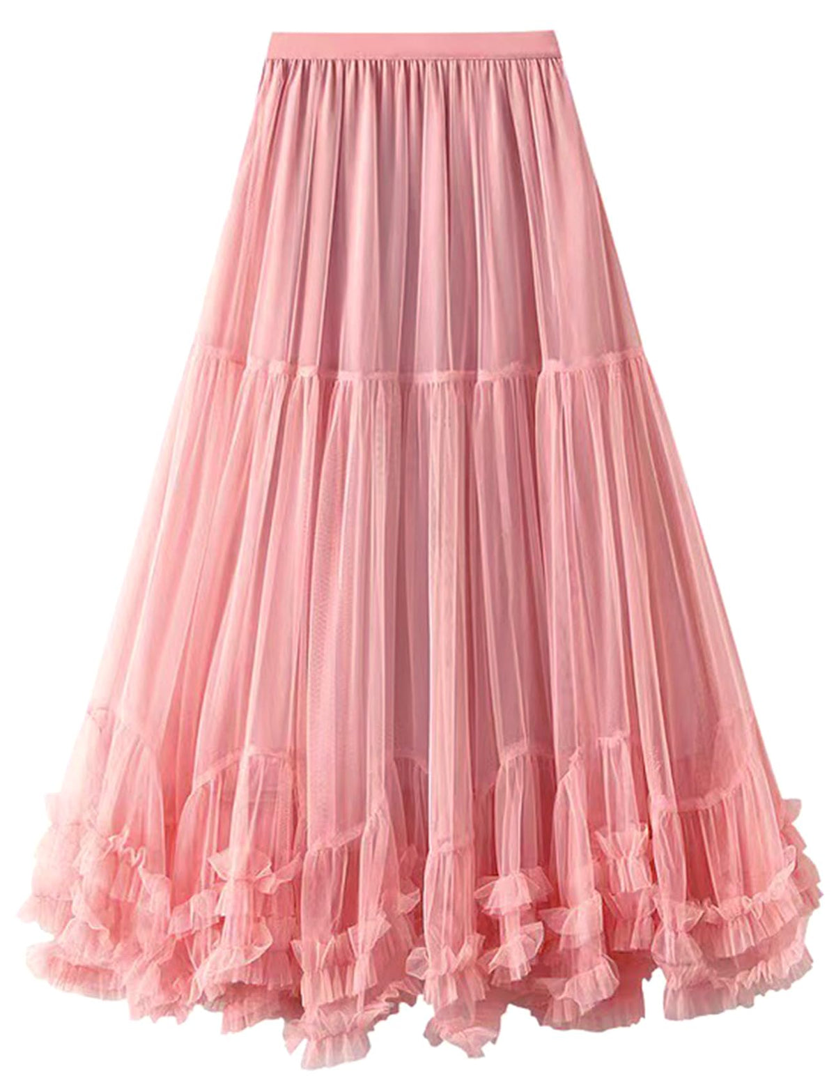 COZYPOIN Women's Maxi Tulle Skirts Long Layered Mesh Tiered Fairy Skirt