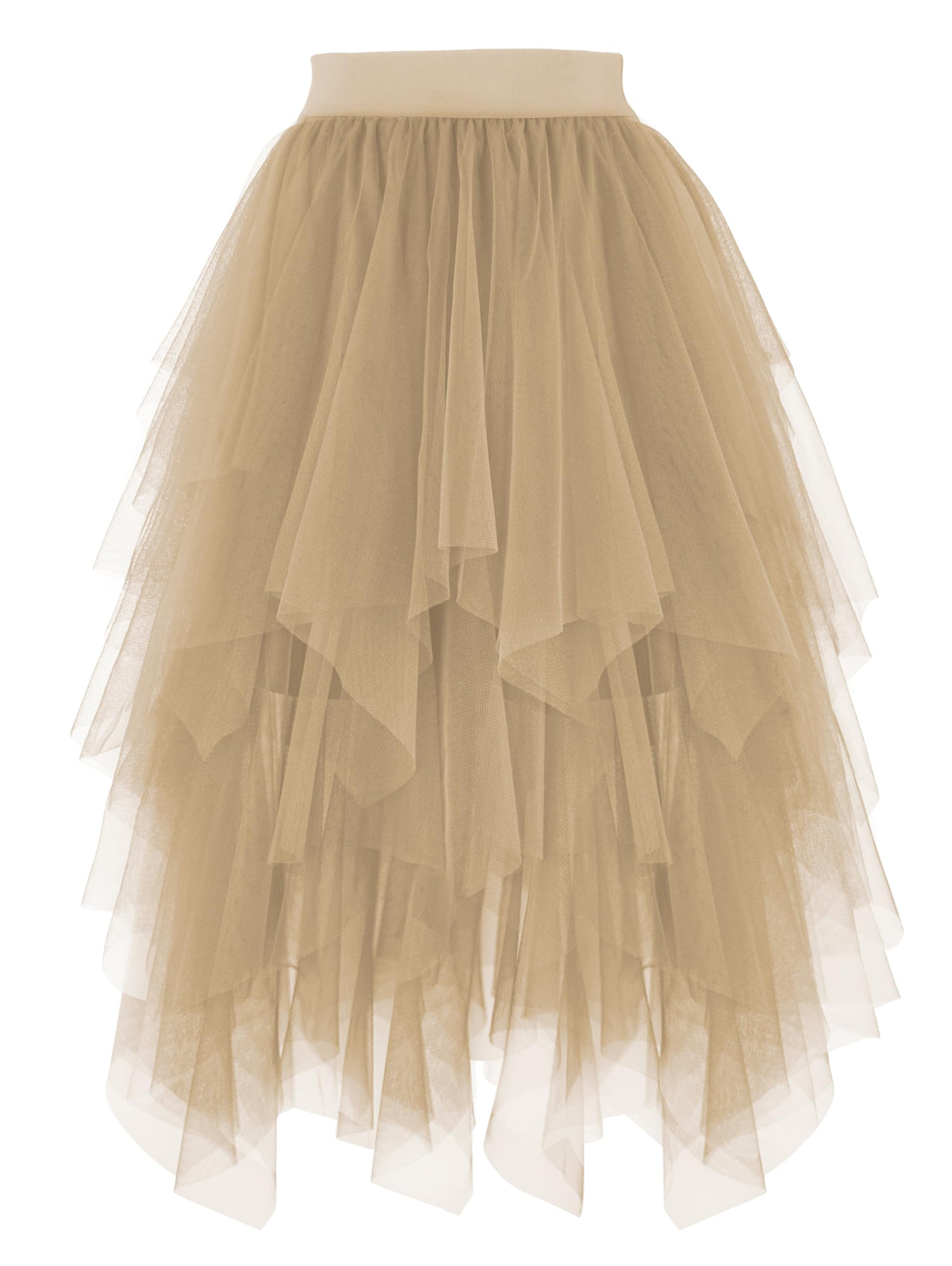 PUKAVT Tulle Skirt for Women High Waist Midi Mesh Tutu Skirt