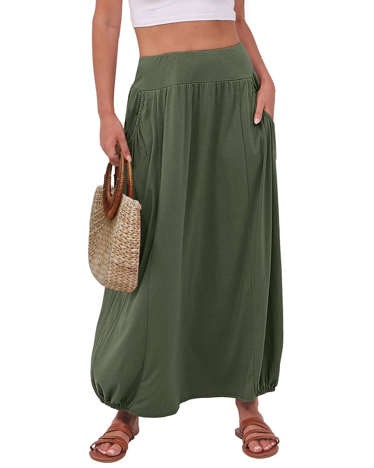 ANRABESS Women's Summer Boho Flowy Maxi Skirts