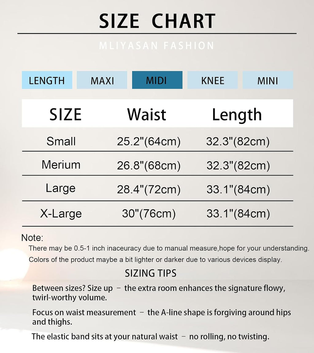 Women’s Tulle Skirts Midi Elastic High Waist Pleated Mesh Flowy A-Line Party Long Tutu Skirts…