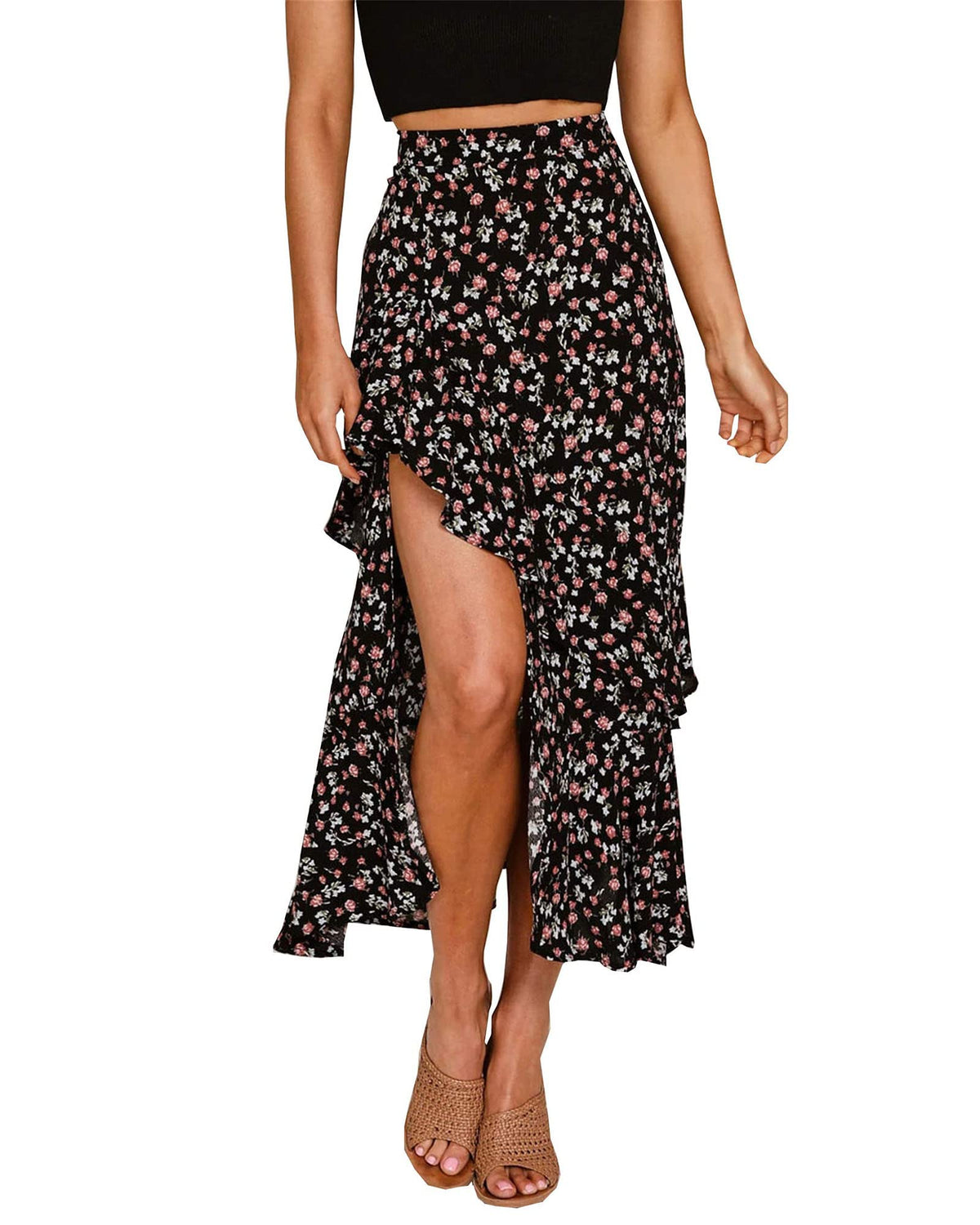 BTFBM Boho High Low Long Maxi Skirts for Women