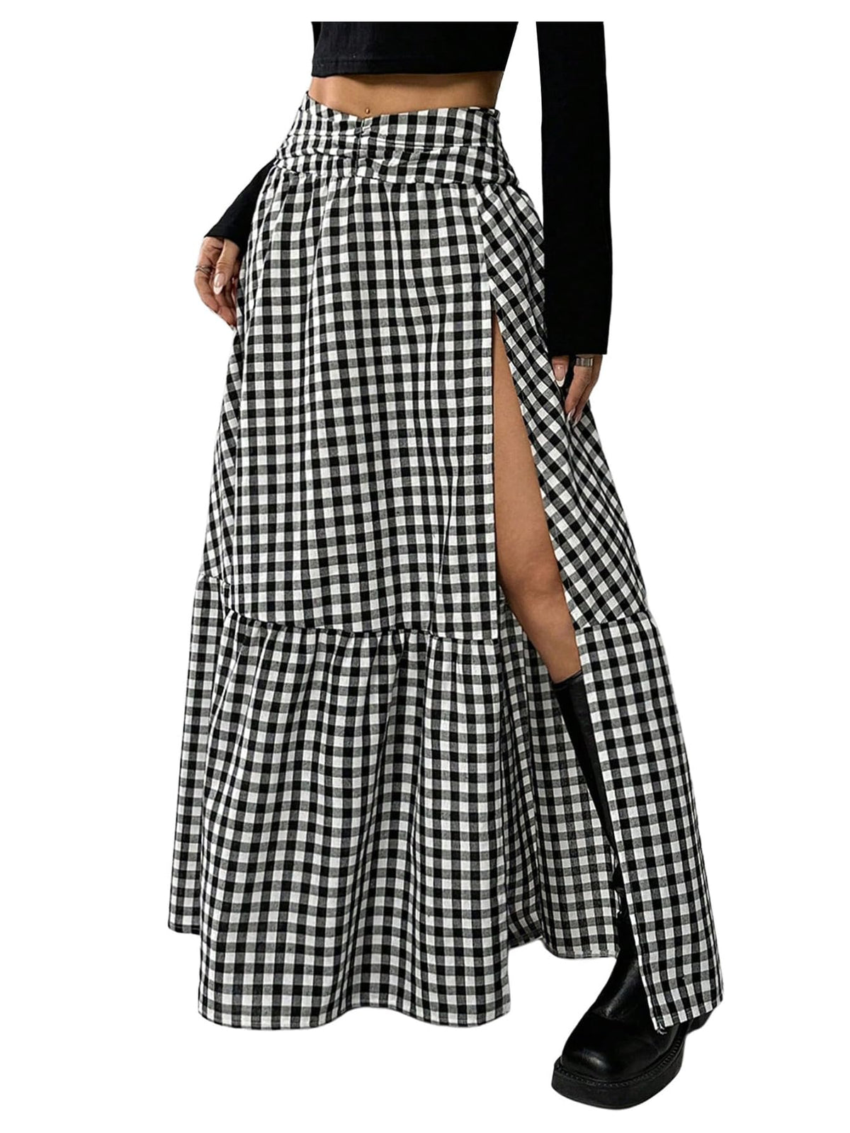 SHENHE Women's Western High Slit Maxi Skirt Country Cowgirl Outfits
