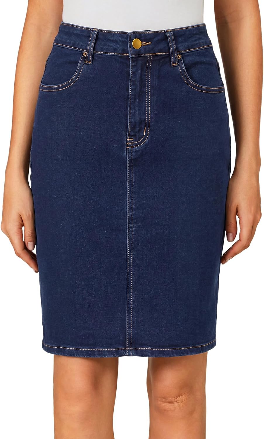 OPOIPIN Women's Back Slit Casual Denim Skirts