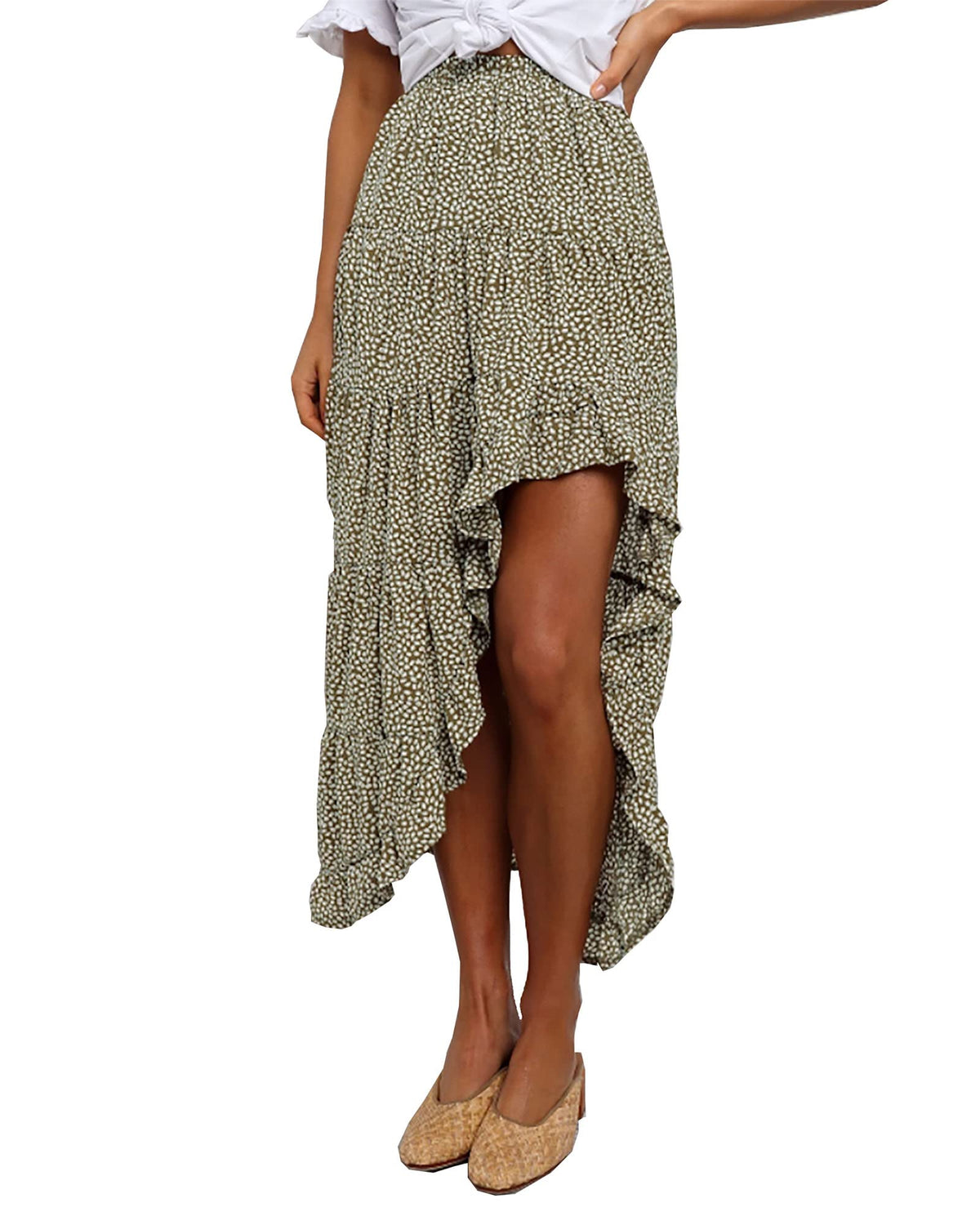 BTFBM Boho High Low Long Maxi Skirts for Women