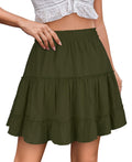 THHGPO Women's Basic Mini Skirts Flared Cotton Short Skirt