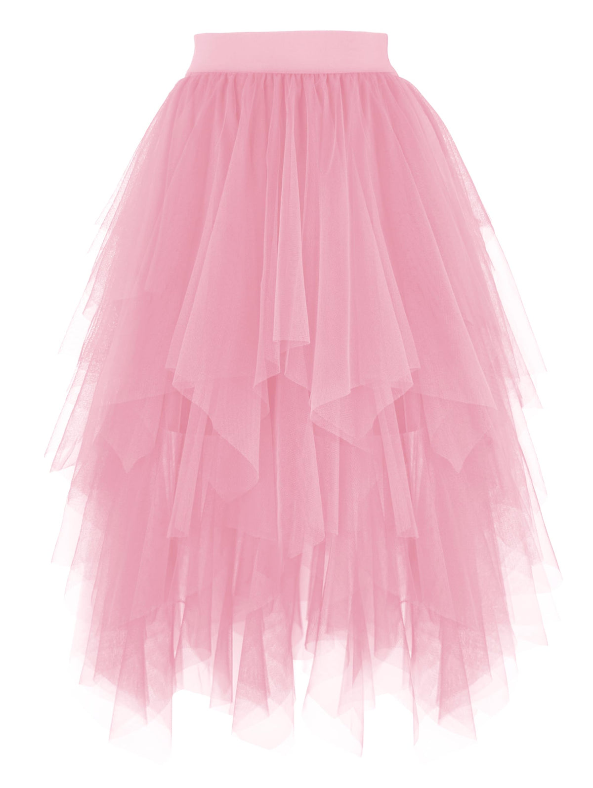 PUKAVT Tulle Skirt for Women High Waist Midi Mesh Tutu Skirt