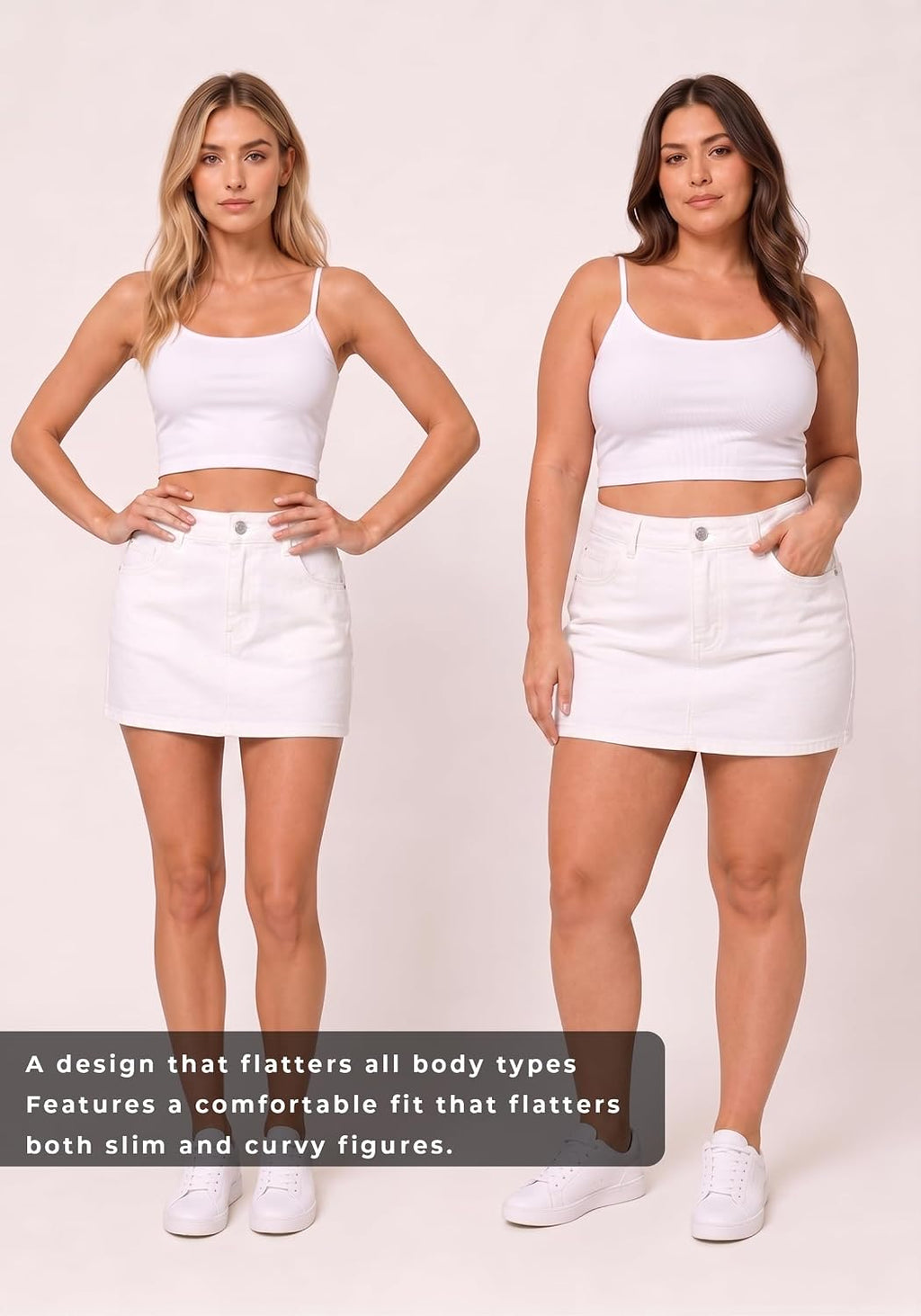 EMMIOL Women Denim Skort Skirt Stretchy Mid Waist Y2K Sexy Mini Skirts