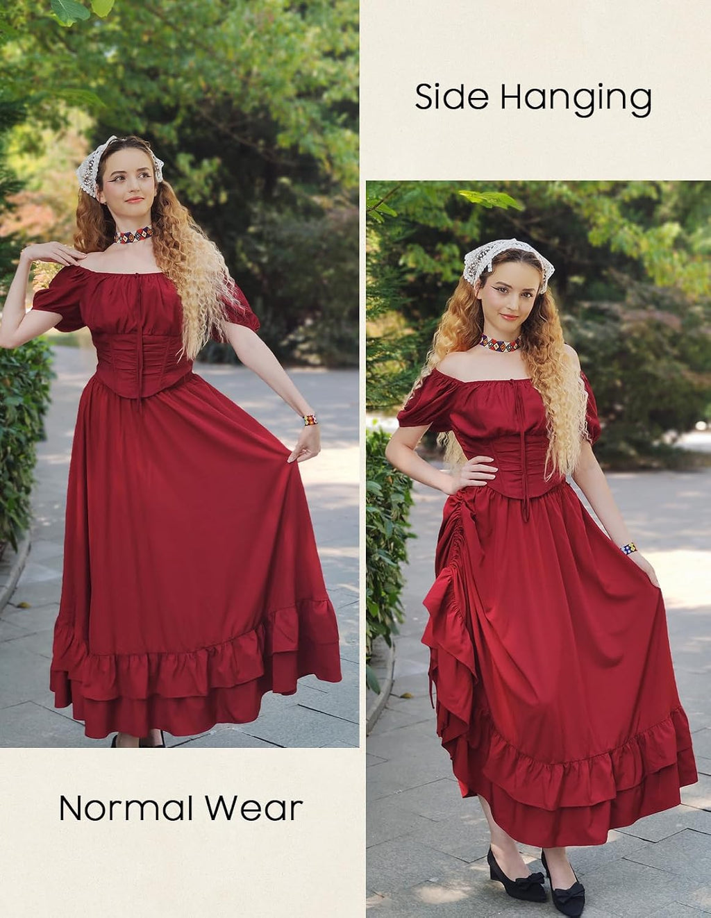 Scarlet Darkness Maxi Skirts for Women Renaissance Pirate Long Skirt