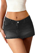 ELLEVEN Low Rise Stretchy Jean Skorts for Woman with Underneath