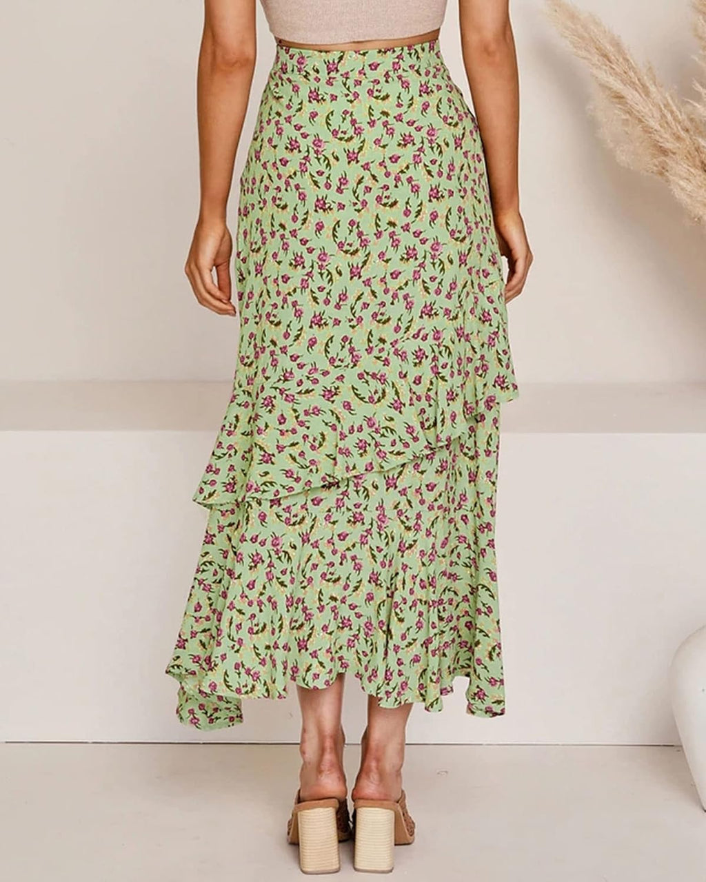 BTFBM Boho High Low Long Maxi Skirts for Women
