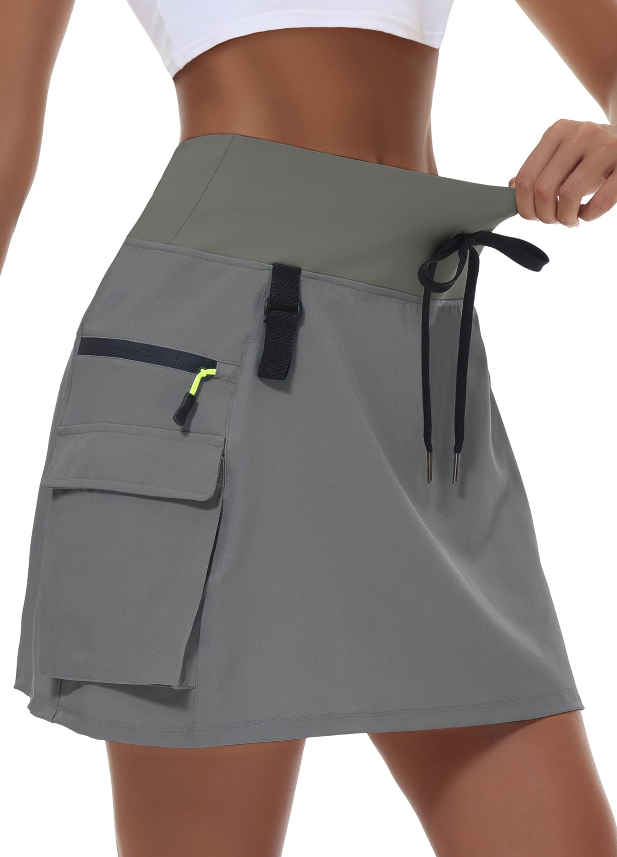 MIVEI Skorts for Woman - Hiking Cargo Skorts with Zipper Pockets