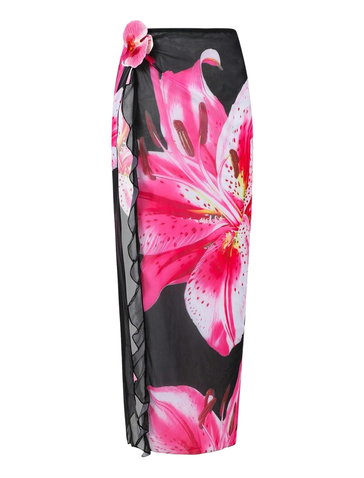 ZAFUL Split to Thigh Swimsuit Coverup for Women Semi-Sheer Maxi Skirt