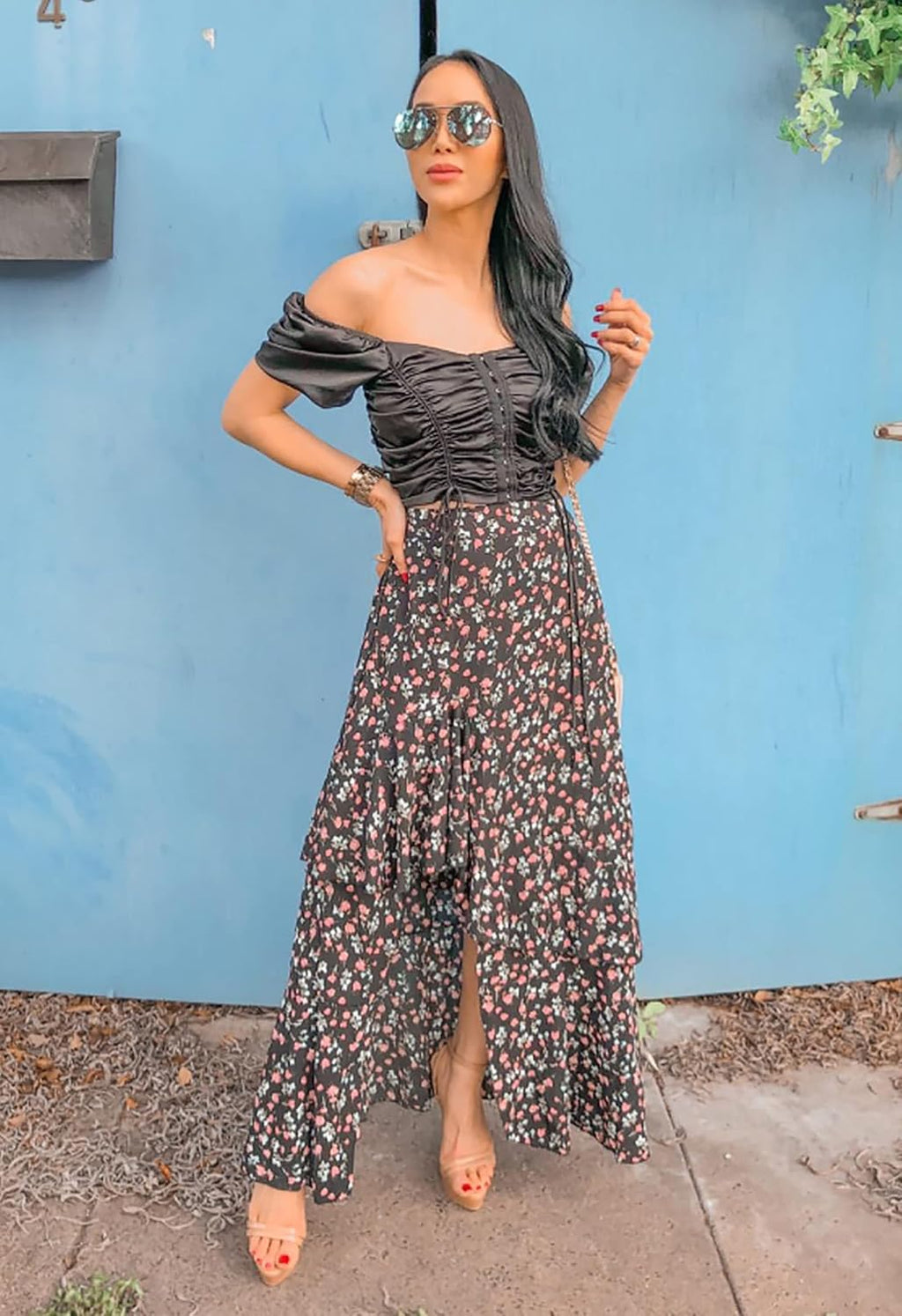 BTFBM Boho High Low Long Maxi Skirts for Women